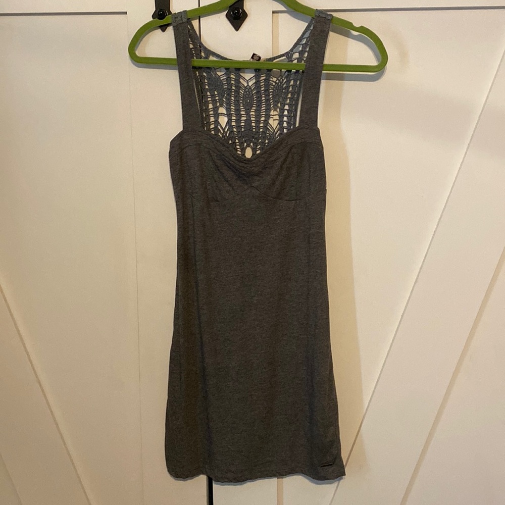 Element Brand Gray Bodycon Mini Dress with Crocheted Back